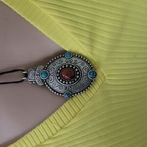 Beautiful  Tribal Necklace Coral,Turquoise,Silver